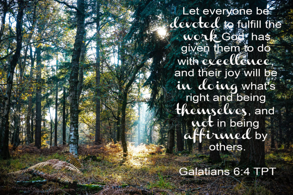 Woods with Galatians 6:4